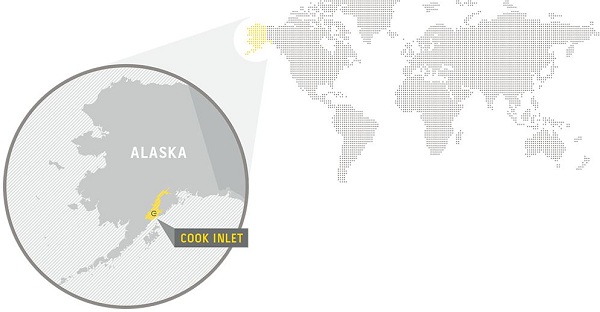 Lage Cook Inlet im US-Bundesstaat Alaska Lage Cook Inlet im US-Bundesstaat Alaska