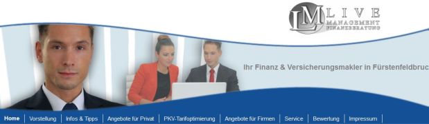 Die Webseite von Benjamin Leiperts Versicherungsbüro Live Management Die Webseite von Benjamin Leiperts Versicherungsbüro Live Management