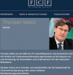 Bankkaufmann Thorsten Mattis (45) aus Sindelfingen war bis zum 20. August 2012 Vize-Aufsichtrat der Aldea Assekuranzmakler AG aus Althengstett in Baden-Württemberg und ist seit dem 1. Januar 2015 ihr Vorstand. Bei der Muttergesellschaft independent capital AG trat Mattis am 28. März 2011 als Vorstand zurück, um den Posten am 1. Januar 2015 erneut zu übernehmen. Foto: Ausriss aus FCF.de Bankkaufmann Thorsten Mattis (45) aus Sindelfingen war bis zum 20. August 2012 Vize-Aufsichtrat der Aldea Assekuranzmakler AG aus Althengstett in Baden-Württemberg und ist seit dem 1. Januar 2015 ihr Vorstand. Bei der Muttergesellschaft independent capital AG trat Mattis am 28. März 2011 als Vorstand zurück, um den Posten am 1. Januar 2015 erneut zu übernehmen. Foto: Ausriss aus FCF.de