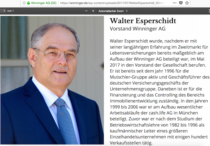 Winninger AG Vorstand Walter Esperschidt (62) aus Albershausen in Baden-Württemberg © Pressefoto Winninger AG