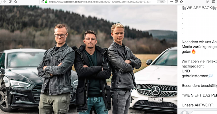 "We are back!" Die Stuttgarter MLM-Brüder Merlin (links) und Albin (rechts) Endler mit Pulse Impire Co-Gründer Daniel Maier (mitte) aus Konstanz. Merlin Endler und Daniel Maier leben inzwischen in Kreuzlingen in der Schweiz © Ausriss aus Facebook Albin Endler vom 1. April 2019 "We are back!" Die Stuttgarter MLM-Brüder Merlin (links) und Albin (rechts) Endler mit Pulse Impire Co-Gründer Daniel Maier (mitte) aus Konstanz. Merlin Endler und Daniel Maier leben inzwischen in Kreuzlingen in der Schweiz © Ausriss aus Facebook Albin Endler vom 1. April 2019