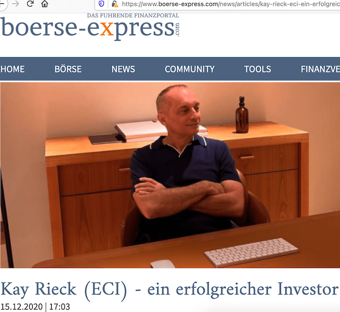Der erfolglose Alaska-Erdöl-Förderer Kay Rieck (58) aus Döbeln in Sachsen, der zunächst in Haguenau in Frankreich gemeldet war und nun in Dubai lebt, verkauft sich aktuell auf Mallorca und in Österreich als "erfolgreicher Investor" - wohl eher ein kleiner Gag zum Jahreswechsel© News-Foto 2019 aus Deutsche Oel und Gas News