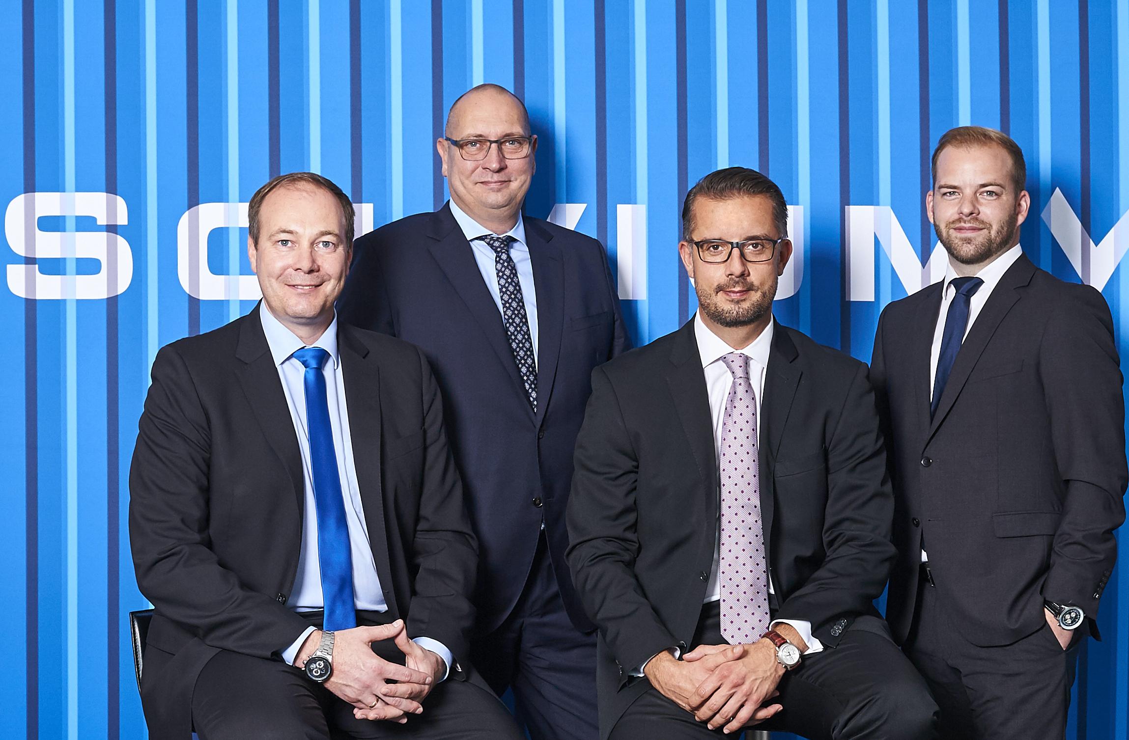 Die Solvium-Vorstände: Andre Wreth, Olaf Will, Marc Schumann und Christian Petersen © Pressefoto Solvium Holding AG, Hamburg