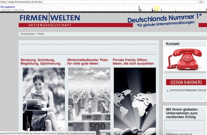 © Ausriss aus Firmenwelten.de vom 19. März 2014