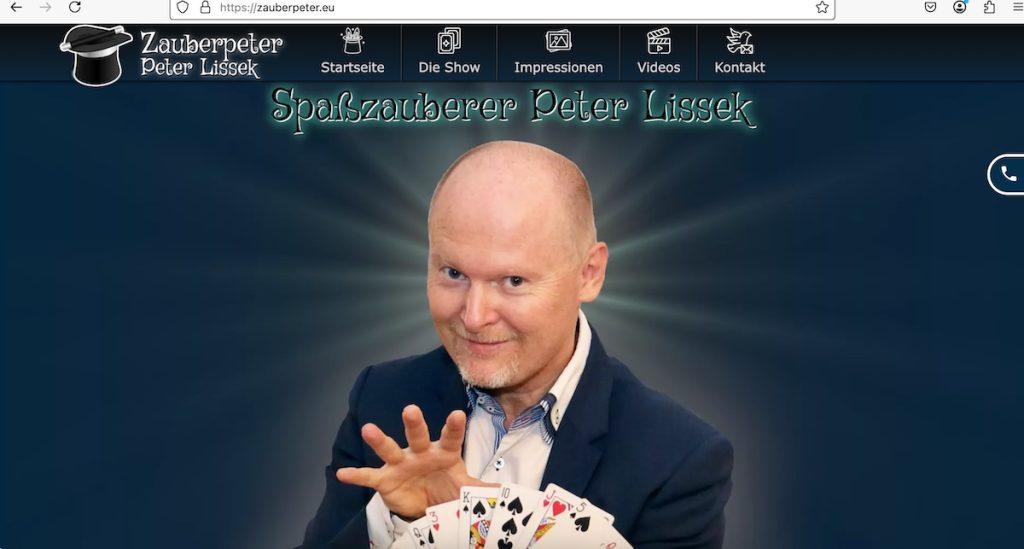 Zauberpeter Peter Lissek aus Sachsen, Ausriss aus zauberpeter.eu