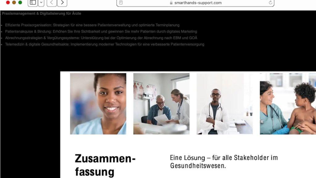 Volker Wuttke (74) aus Darmstadt gründete für Robert Kendall (61) aus Bury in England nicht nur 2023 die Europe Finance London Ltd.. Er gründete im Oktober 2024 in Bury auch noch die Smart Hands Support Ltd., die nach eigenen Angaben Praxismanagement & Digitalisierung für Ärzte anbietet, Ausriss aus smarthands-support.com
