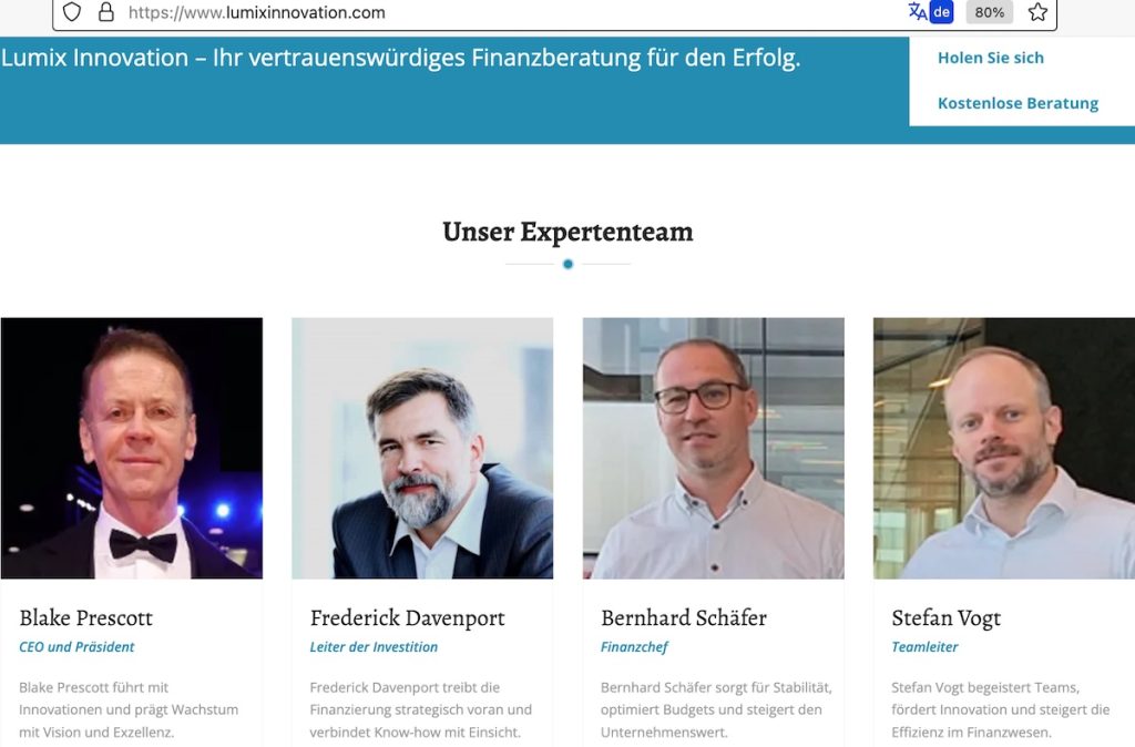 Ausriss aus Lumixinnovation.com vom 3. Mai 2025
